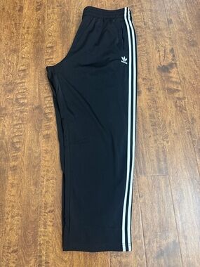 adidas Men’s Black Sweatpants with White Side Stripes Size XXL